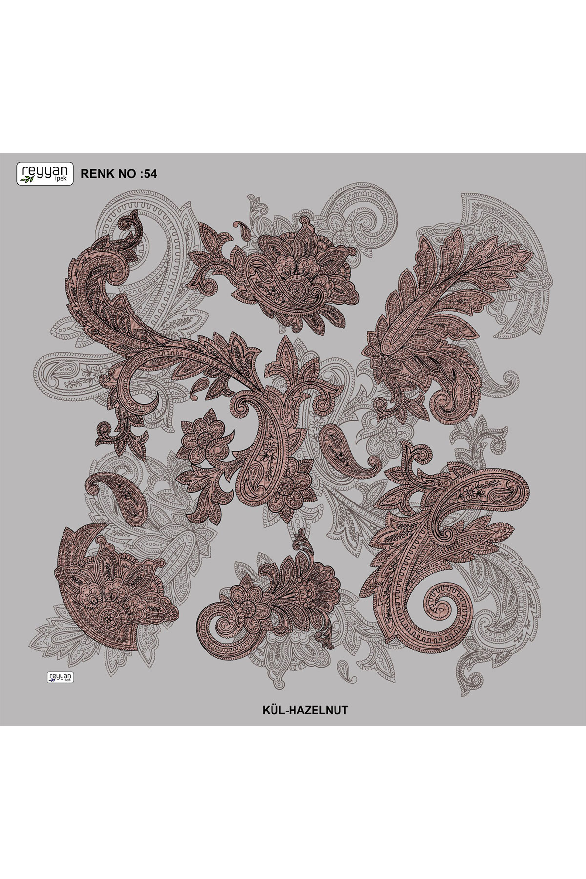 Reyyan Kadın Yazma Desenli 100x100 Cm - Thumbnail