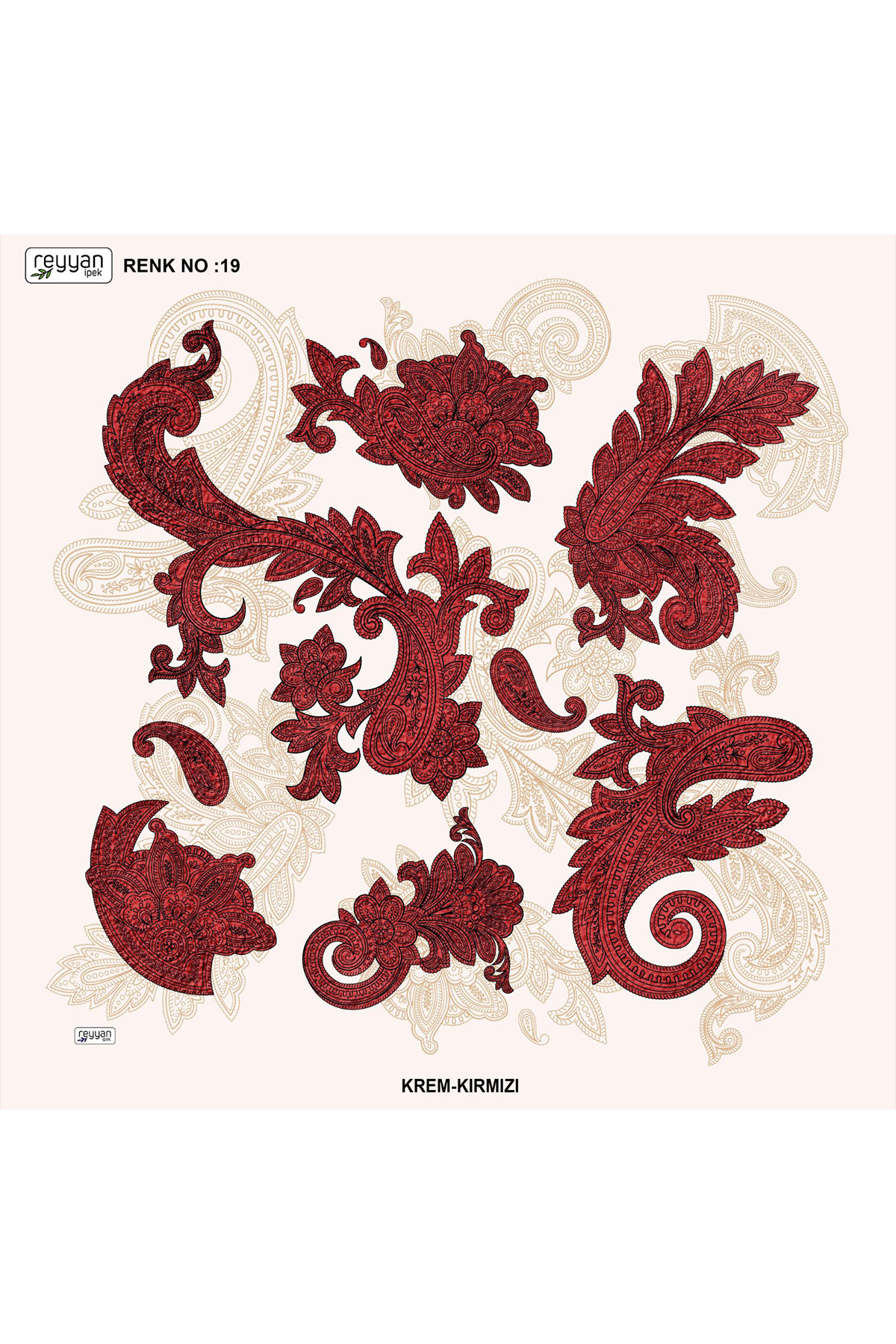 Reyyan Kadın Yazma Desenli 100x100 Cm - Thumbnail