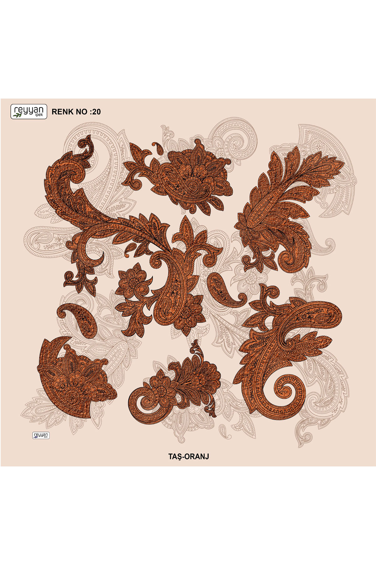 Reyyan Kadın Yazma Desenli 100x100 Cm - Thumbnail