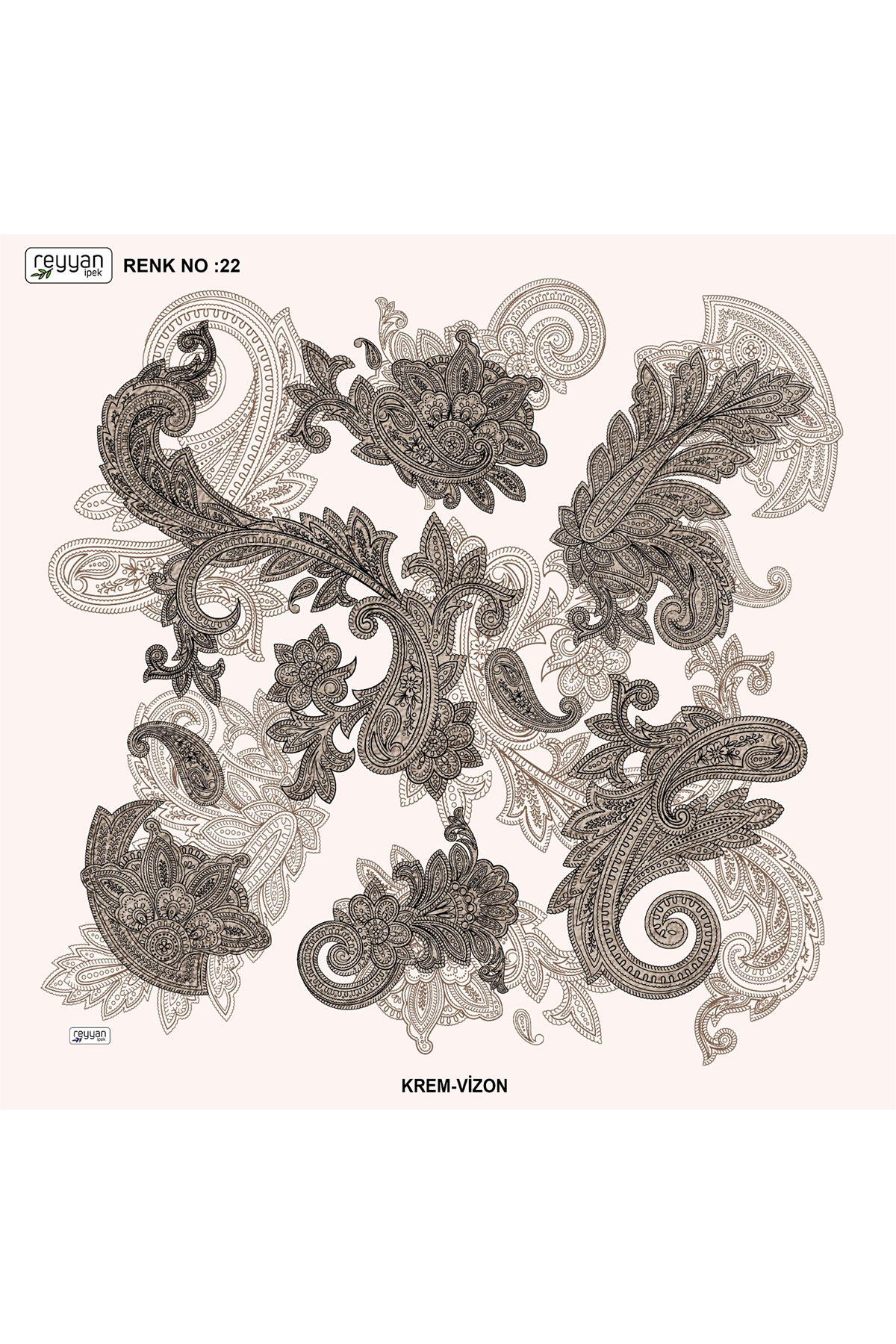 Reyyan Kadın Yazma Desenli 100x100 Cm - Thumbnail