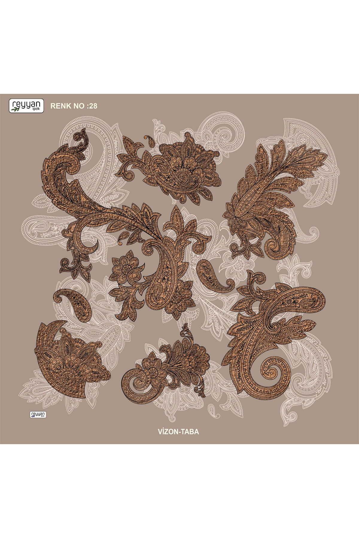 Reyyan Kadın Yazma Desenli 100x100 Cm - Thumbnail