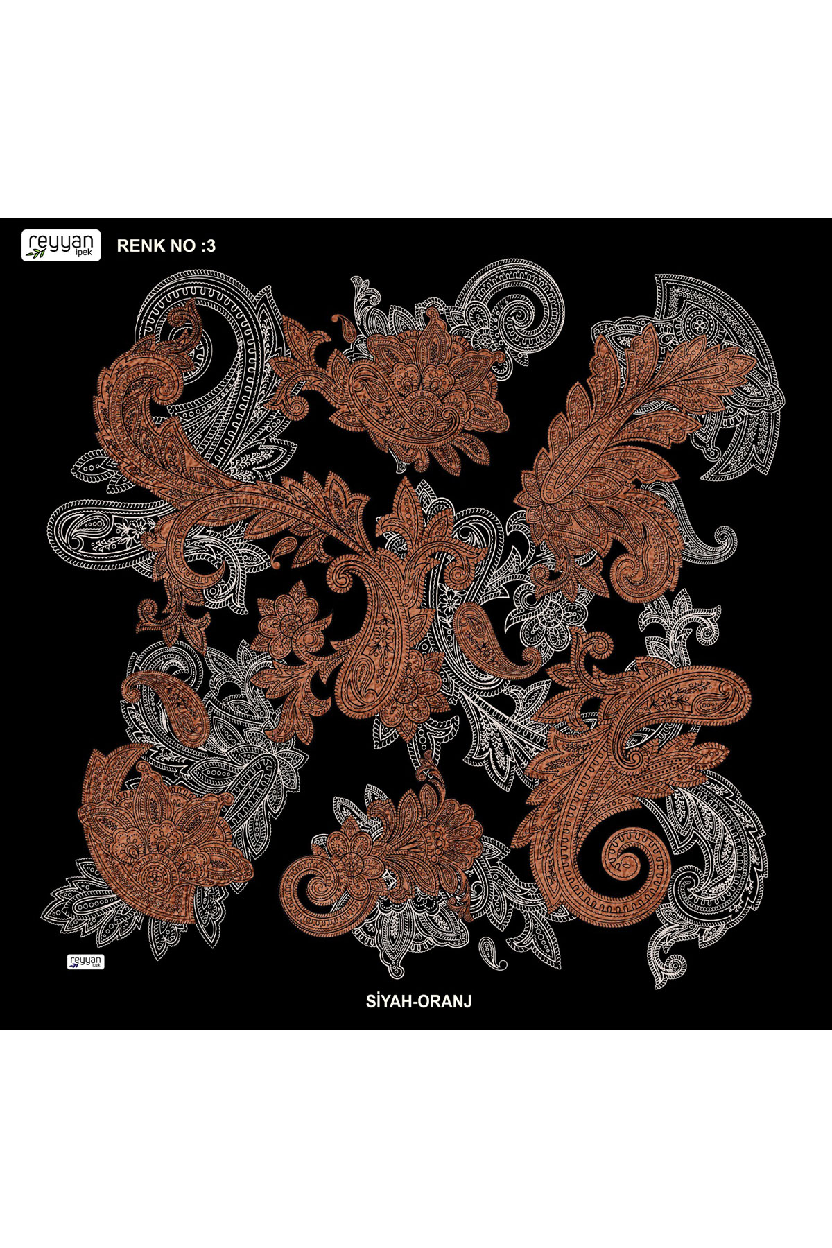 Reyyan Kadın Yazma Desenli 100x100 Cm - Thumbnail