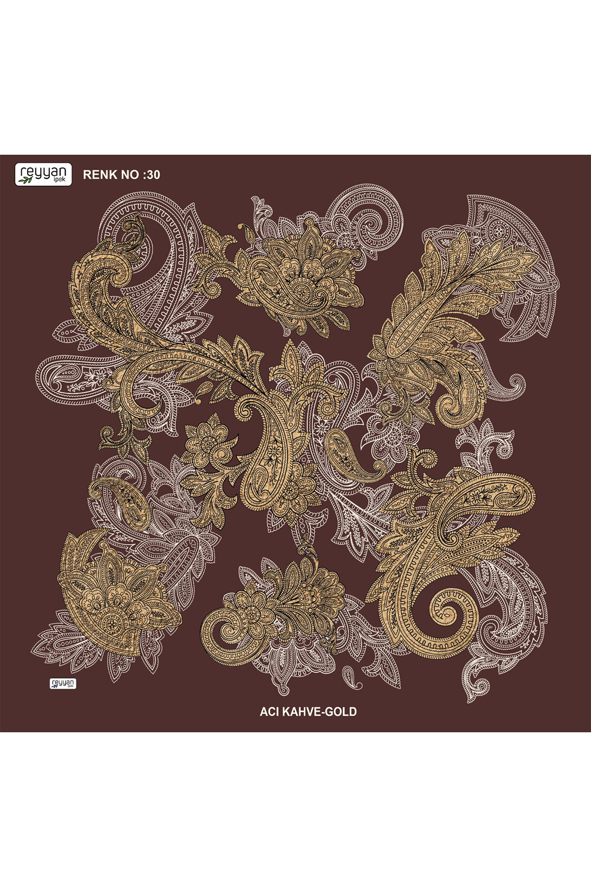 Reyyan Kadın Yazma Desenli 100x100 Cm - Thumbnail