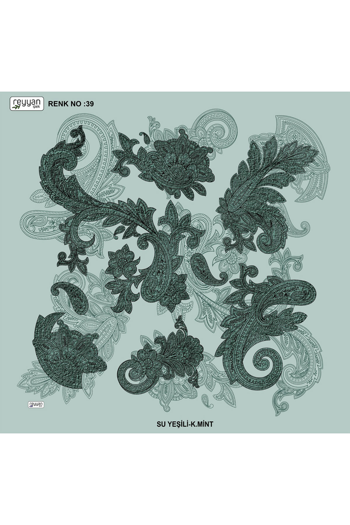 Reyyan Kadın Yazma Desenli 100x100 Cm - Thumbnail