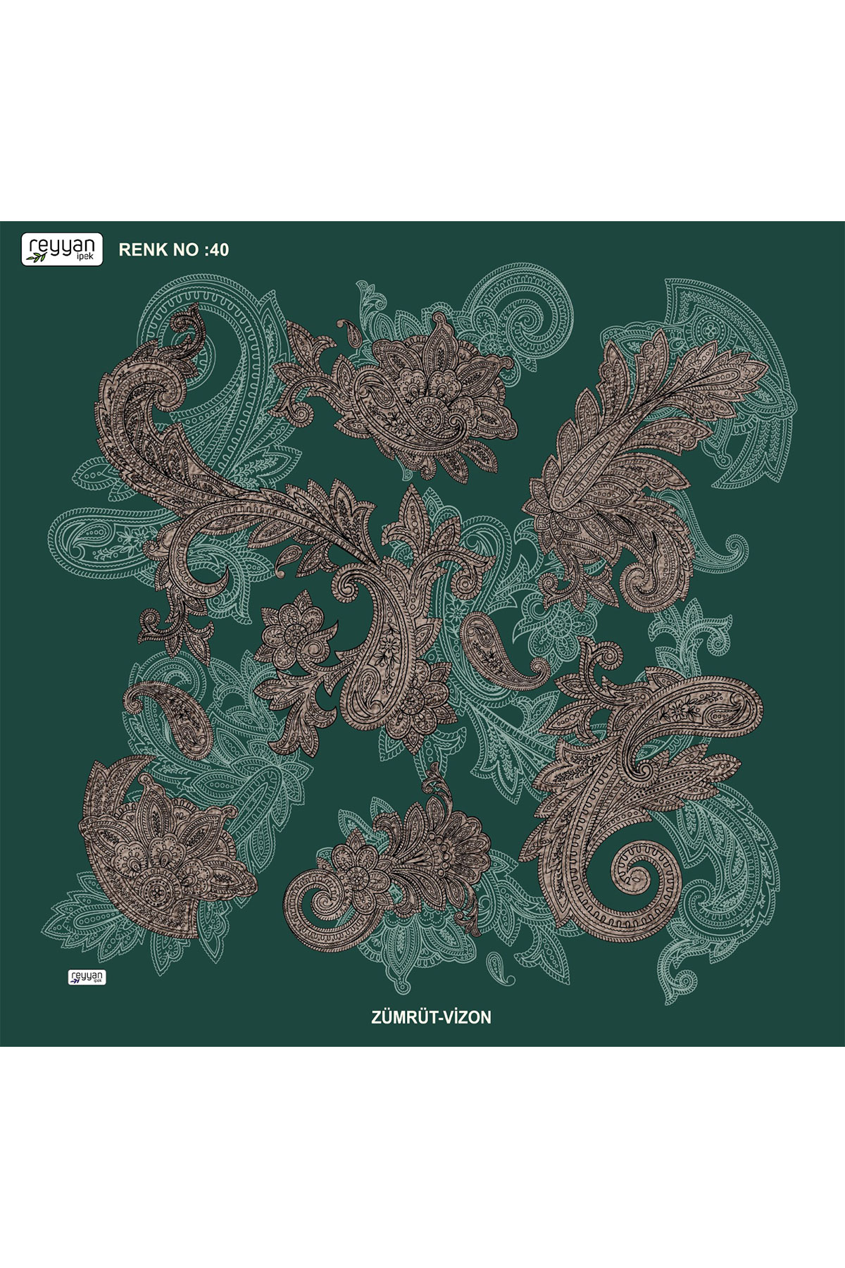 Reyyan Kadın Yazma Desenli 100x100 Cm - Thumbnail