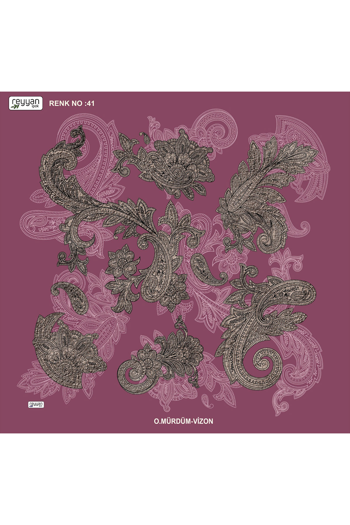 Reyyan Kadın Yazma Desenli 100x100 Cm - Thumbnail