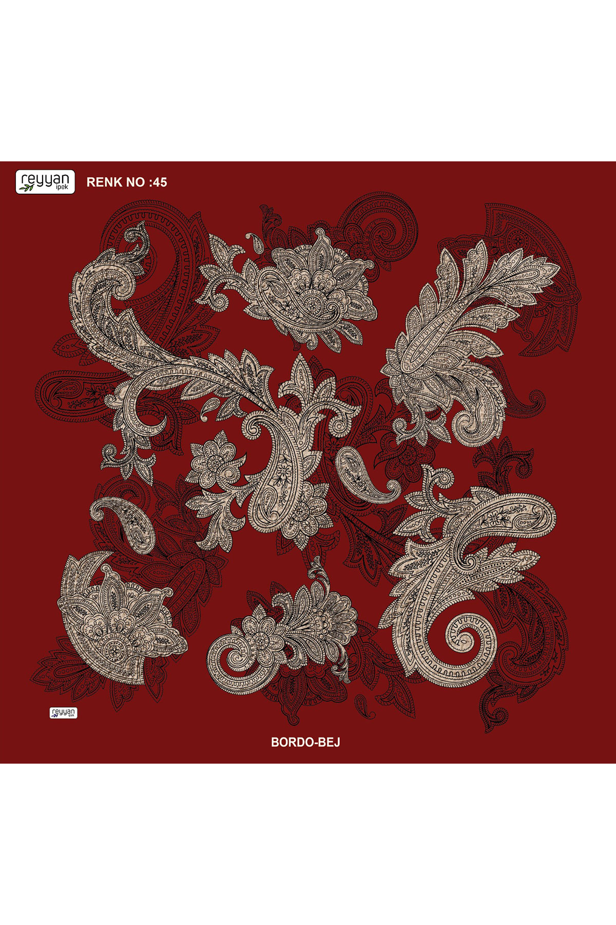 Reyyan Kadın Yazma Desenli 100x100 Cm - Thumbnail