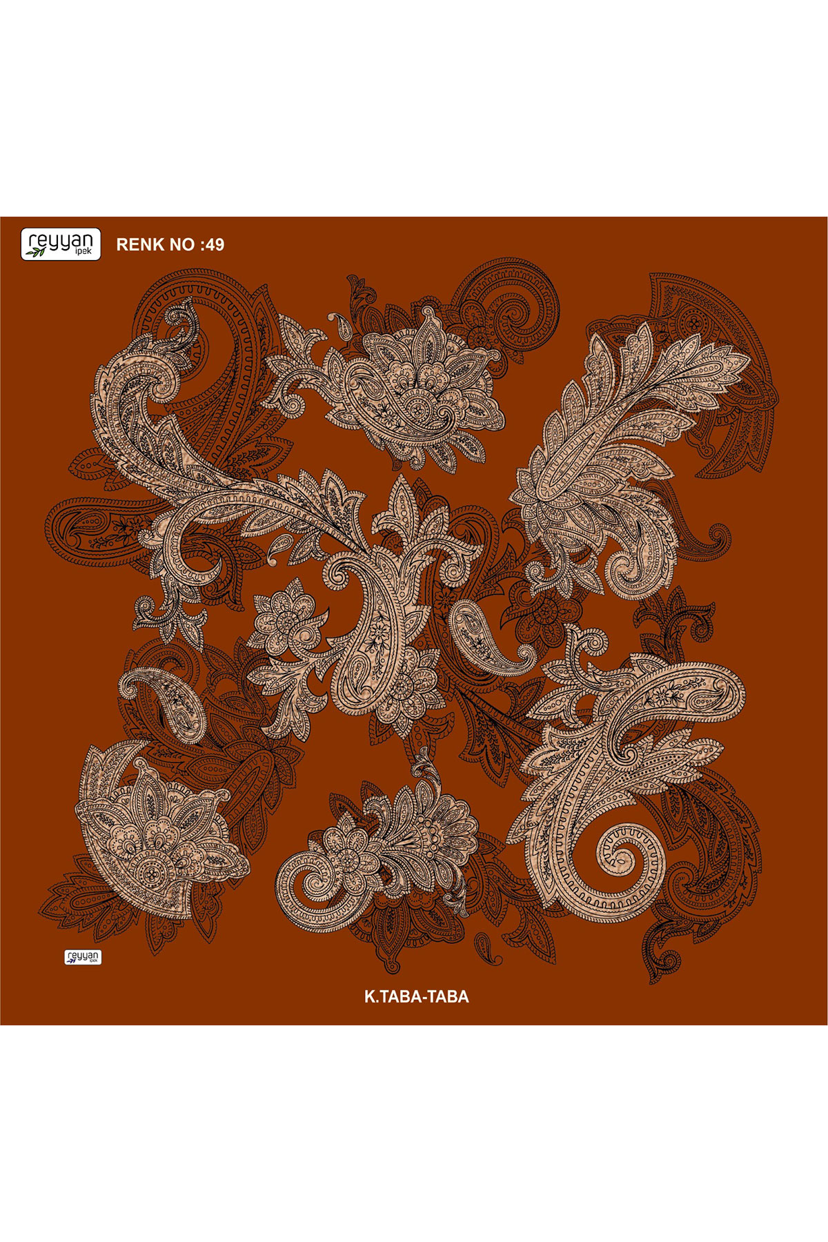 Reyyan Kadın Yazma Desenli 100x100 Cm - Thumbnail