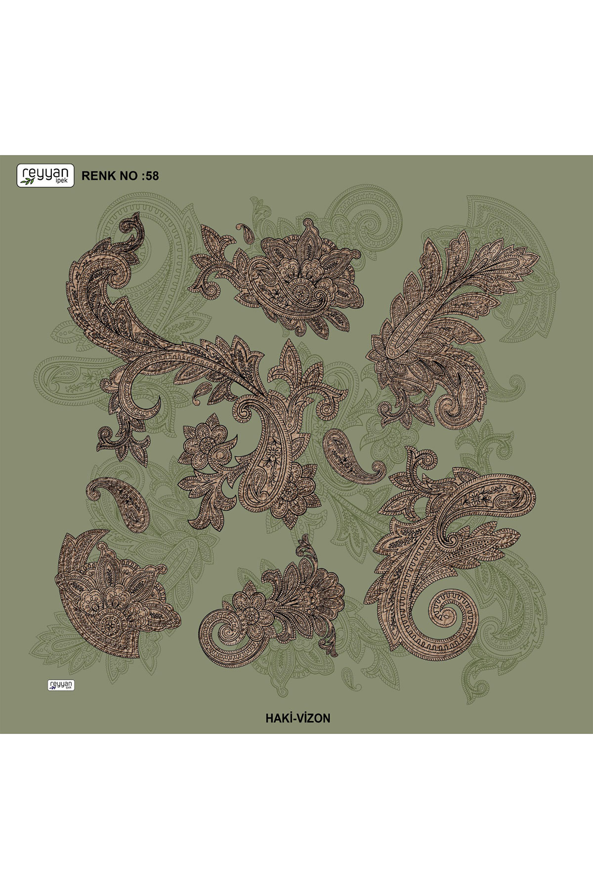 Reyyan Kadın Yazma Desenli 100x100 Cm - Thumbnail