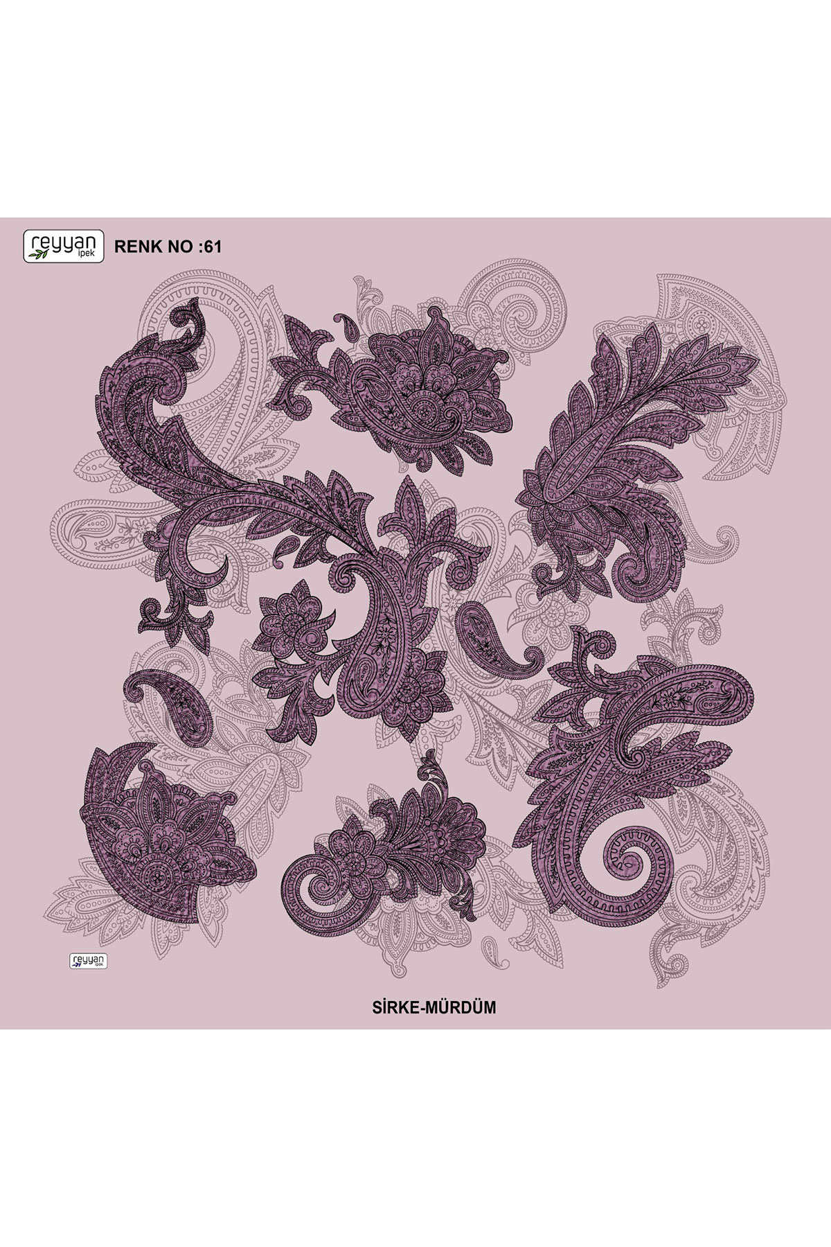 Reyyan Kadın Yazma Desenli 100x100 Cm - Thumbnail