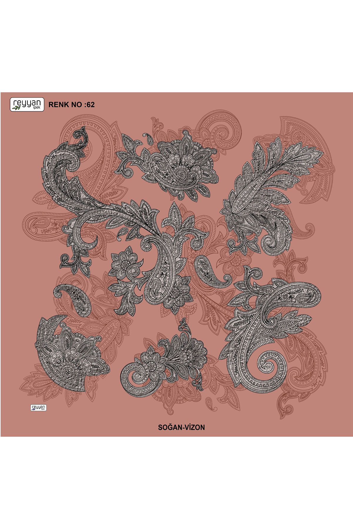 Reyyan Kadın Yazma Desenli 100x100 Cm - Thumbnail