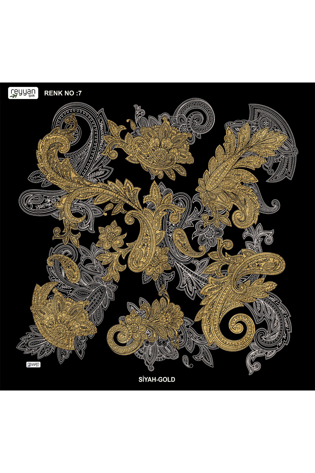 Reyyan Kadın Yazma Desenli 100x100 Cm - Thumbnail