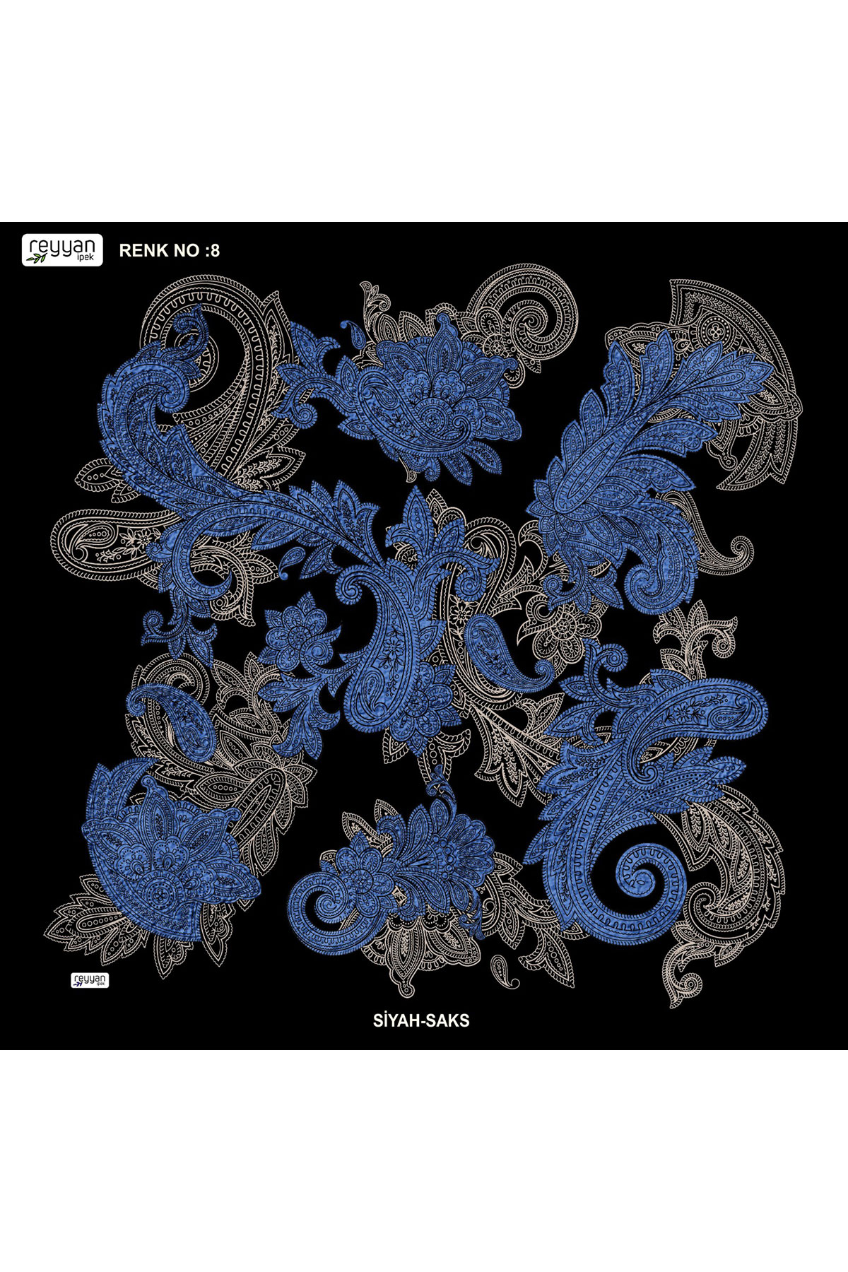 Reyyan Kadın Yazma Desenli 100x100 Cm - Thumbnail