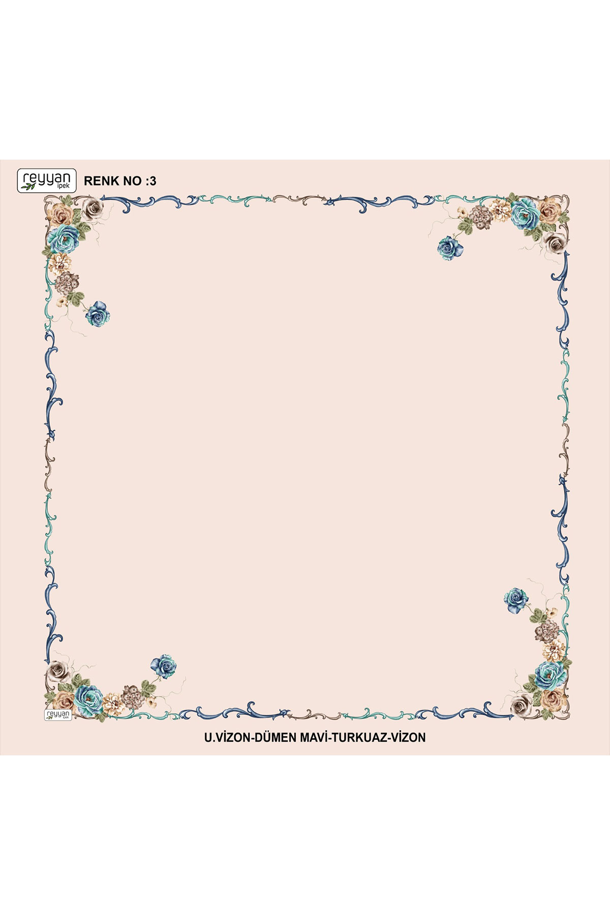 Reyyan Kadın Yazma Desenli 100x100 Cm İçi Boş - Thumbnail