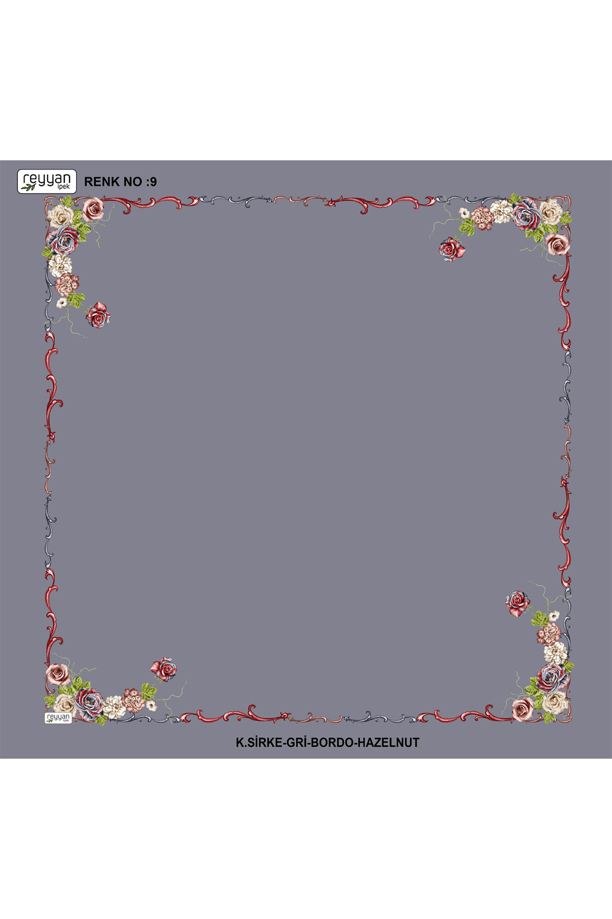 Reyyan Kadın Yazma Desenli 100x100 Cm İçi Boş - Thumbnail