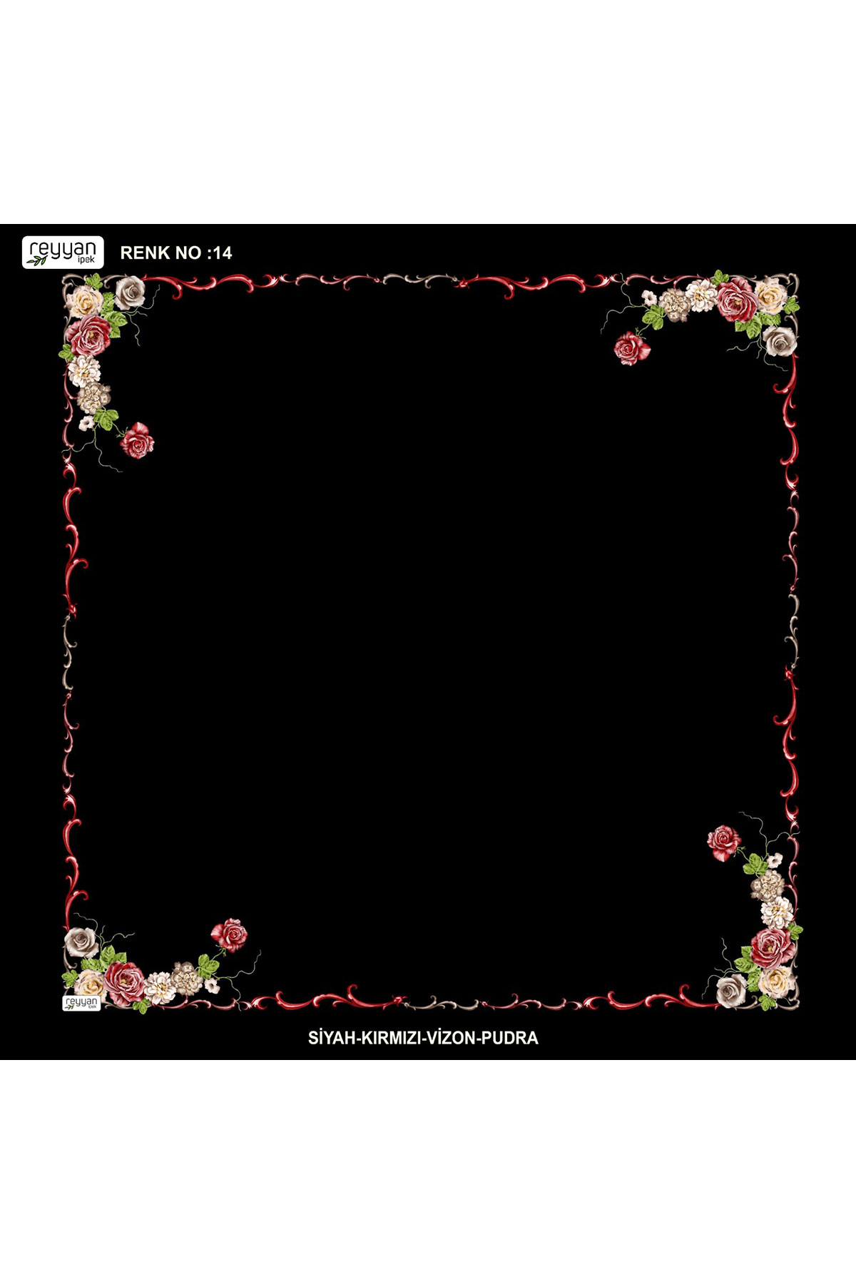 Reyyan Kadın Yazma Desenli 100x100 Cm İçi Boş - Thumbnail