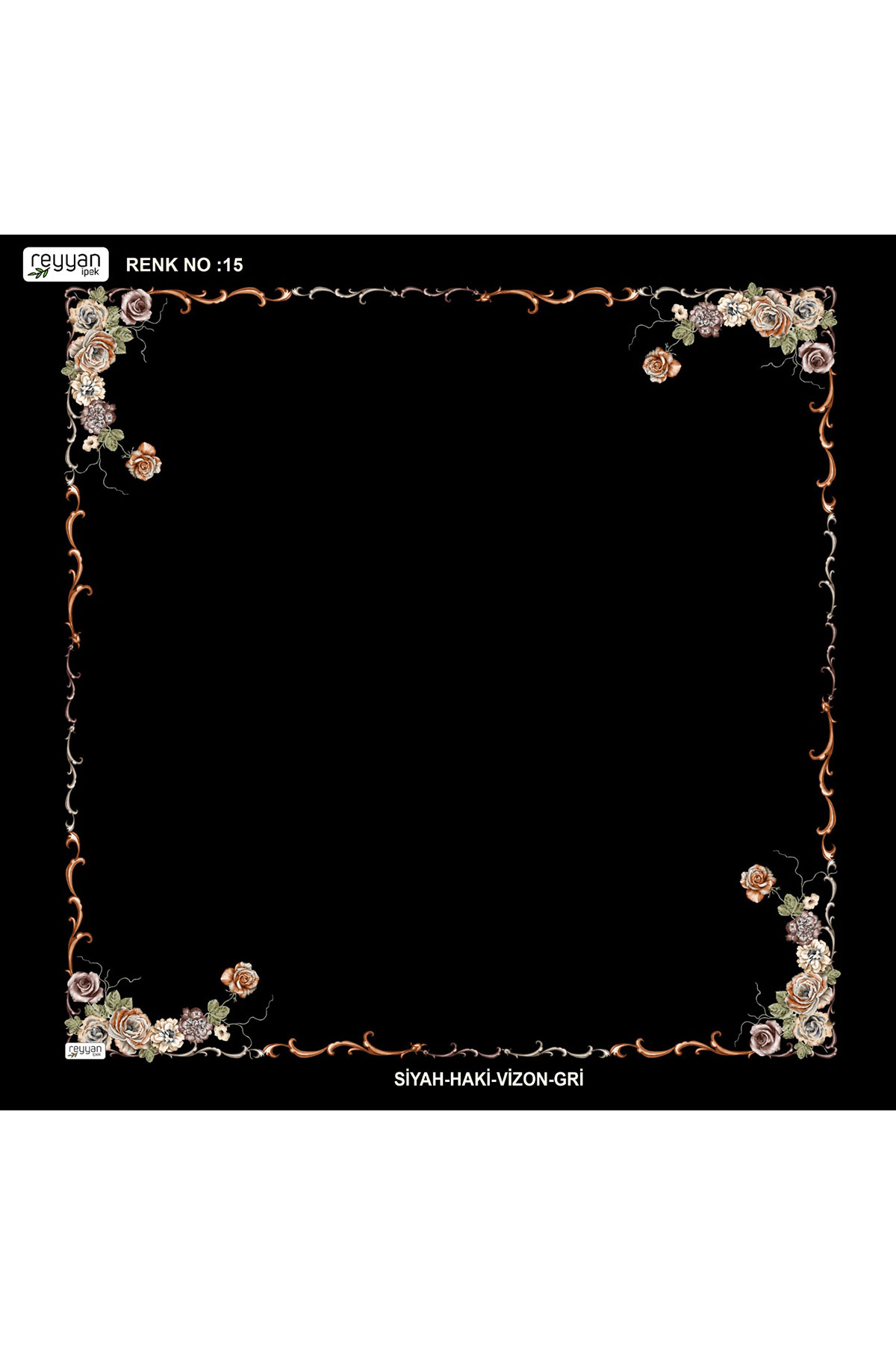 Reyyan Kadın Yazma Desenli 100x100 Cm İçi Boş - Thumbnail