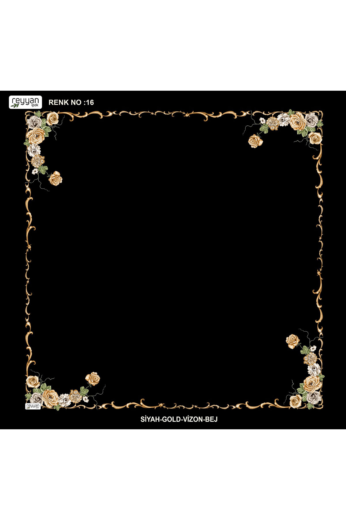 Reyyan Kadın Yazma Desenli 100x100 Cm İçi Boş - Thumbnail