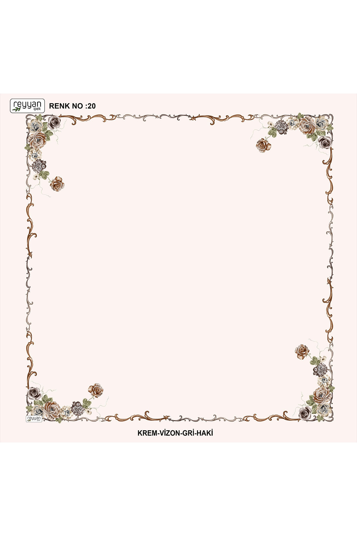 Reyyan Kadın Yazma Desenli 100x100 Cm İçi Boş - Thumbnail