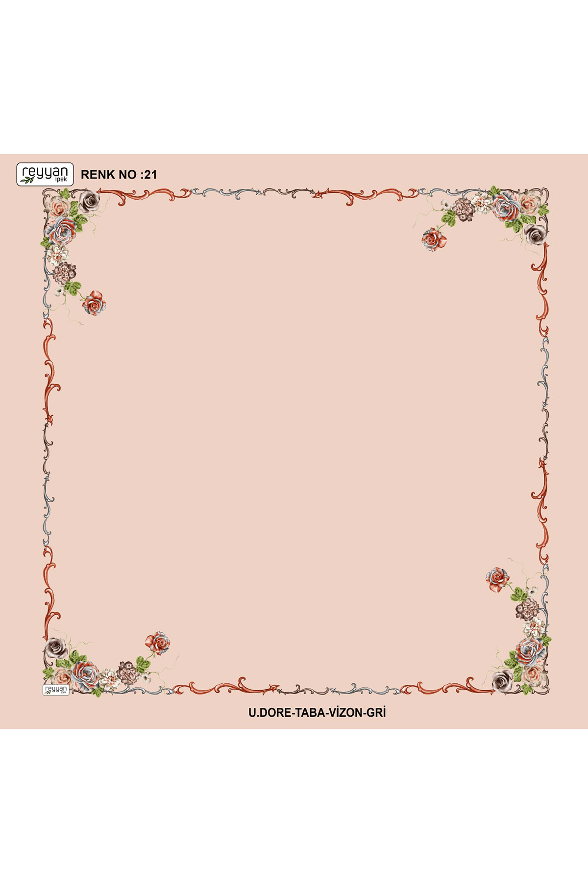 Reyyan Kadın Yazma Desenli 100x100 Cm İçi Boş - Thumbnail