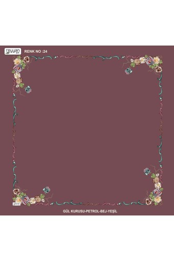 REYYAN - Reyyan Kadın Yazma Desenli 100x100 Cm İçi Boş (1)