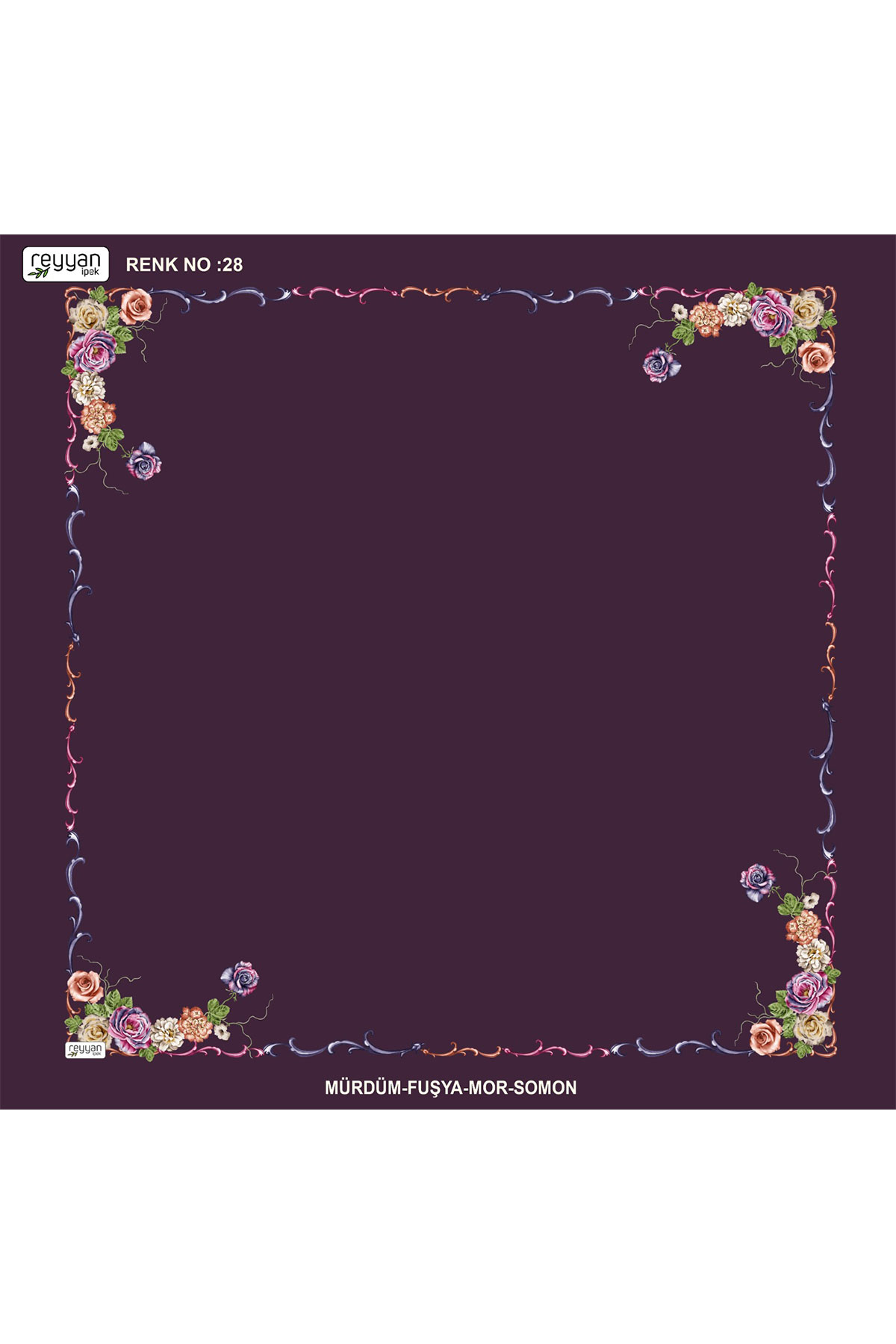 Reyyan Kadın Yazma Desenli 100x100 Cm İçi Boş - Thumbnail