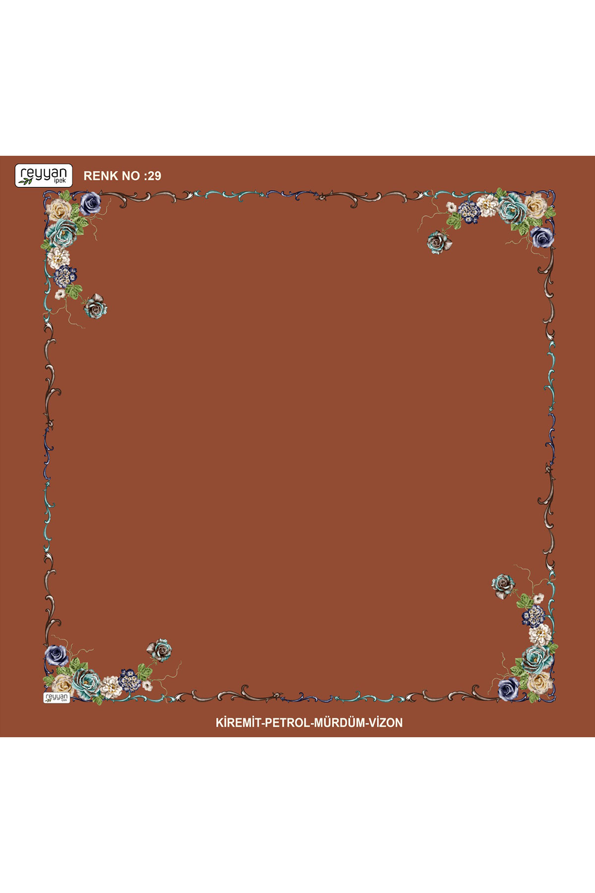 Reyyan Kadın Yazma Desenli 100x100 Cm İçi Boş - Thumbnail