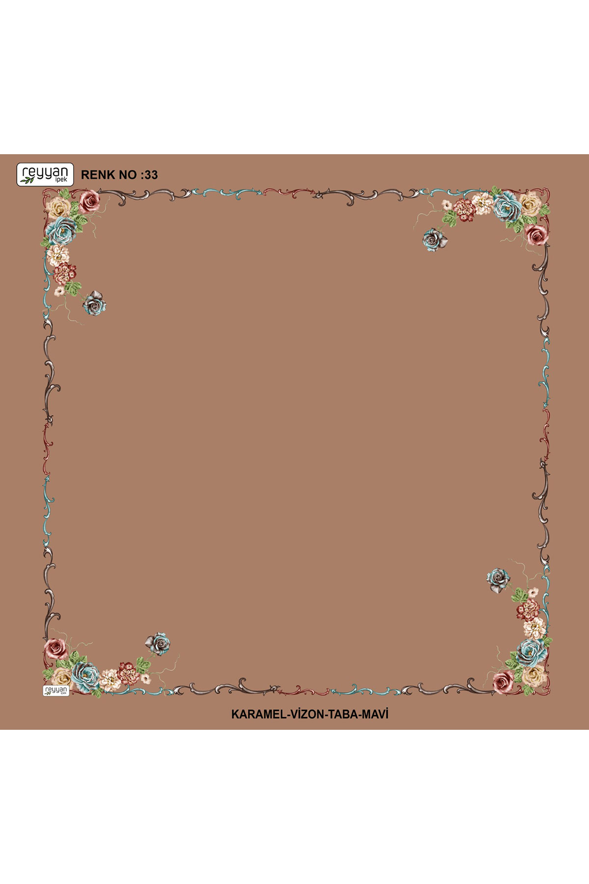 Reyyan Kadın Yazma Desenli 100x100 Cm İçi Boş - Thumbnail