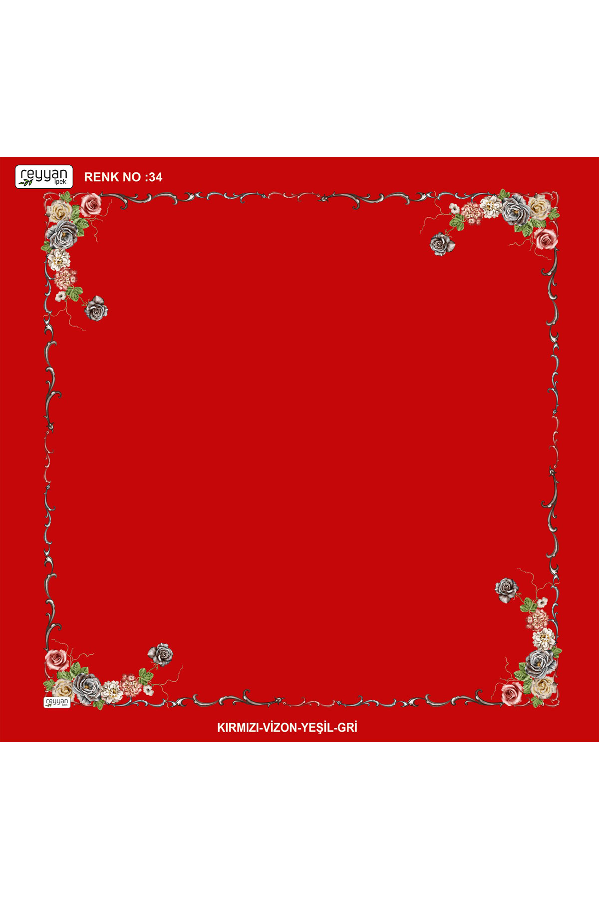 Reyyan Kadın Yazma Desenli 100x100 Cm İçi Boş - Thumbnail