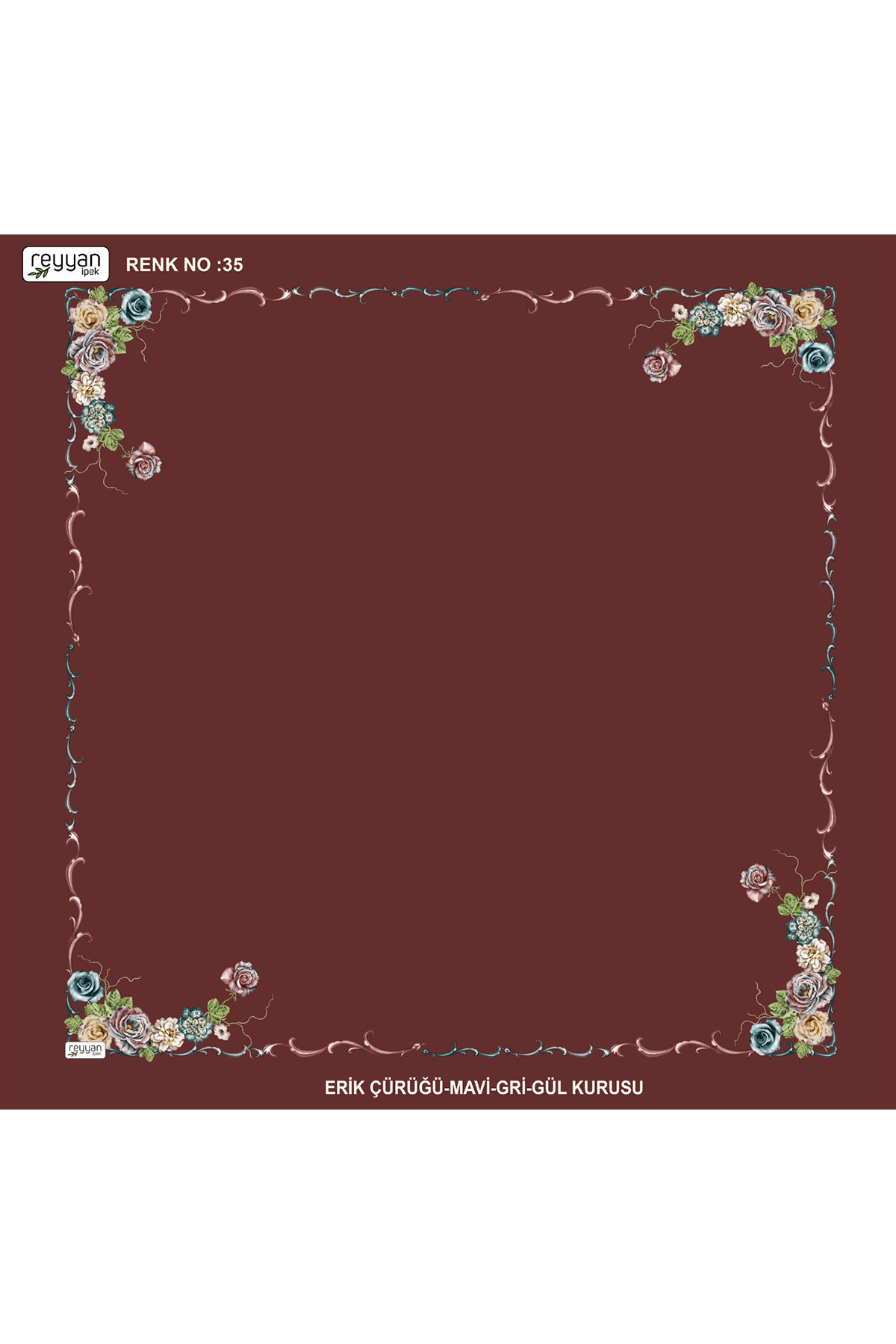 Reyyan Kadın Yazma Desenli 100x100 Cm İçi Boş - Thumbnail