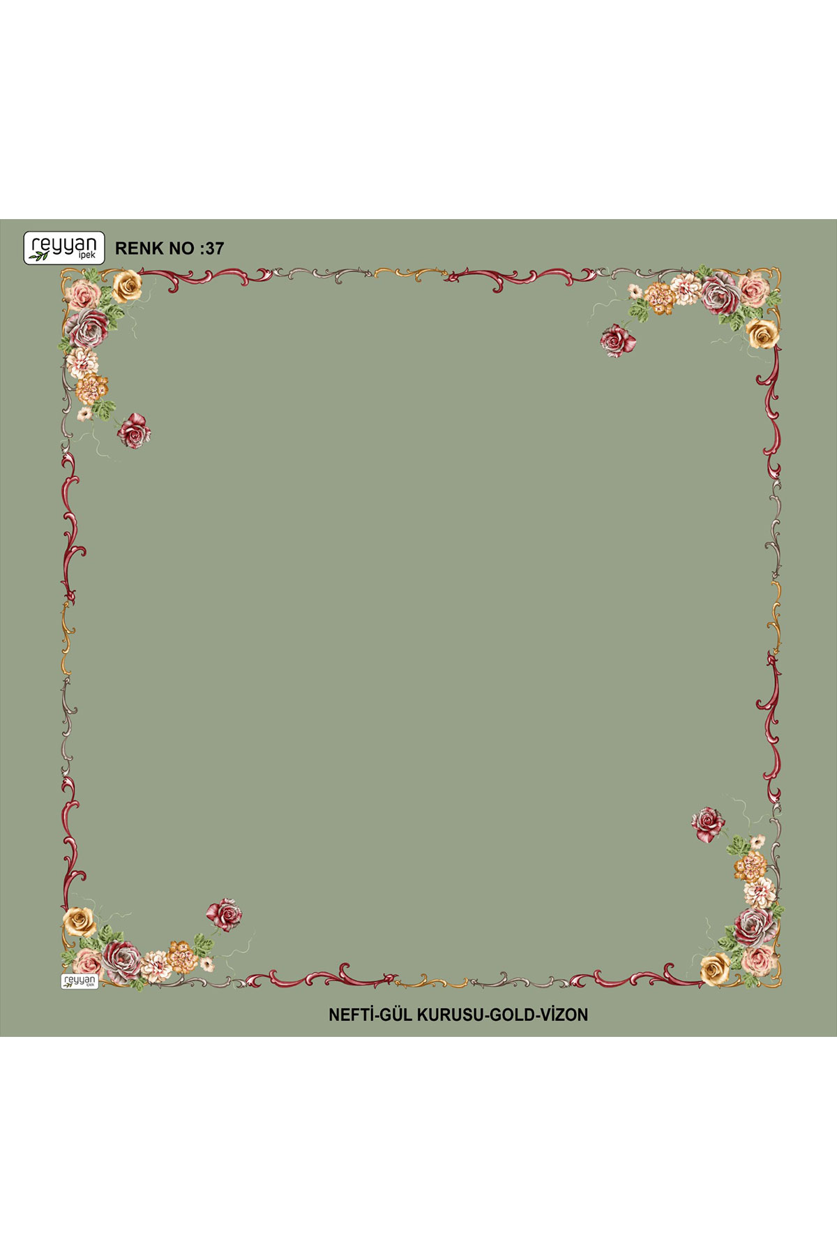 Reyyan Kadın Yazma Desenli 100x100 Cm İçi Boş - Thumbnail