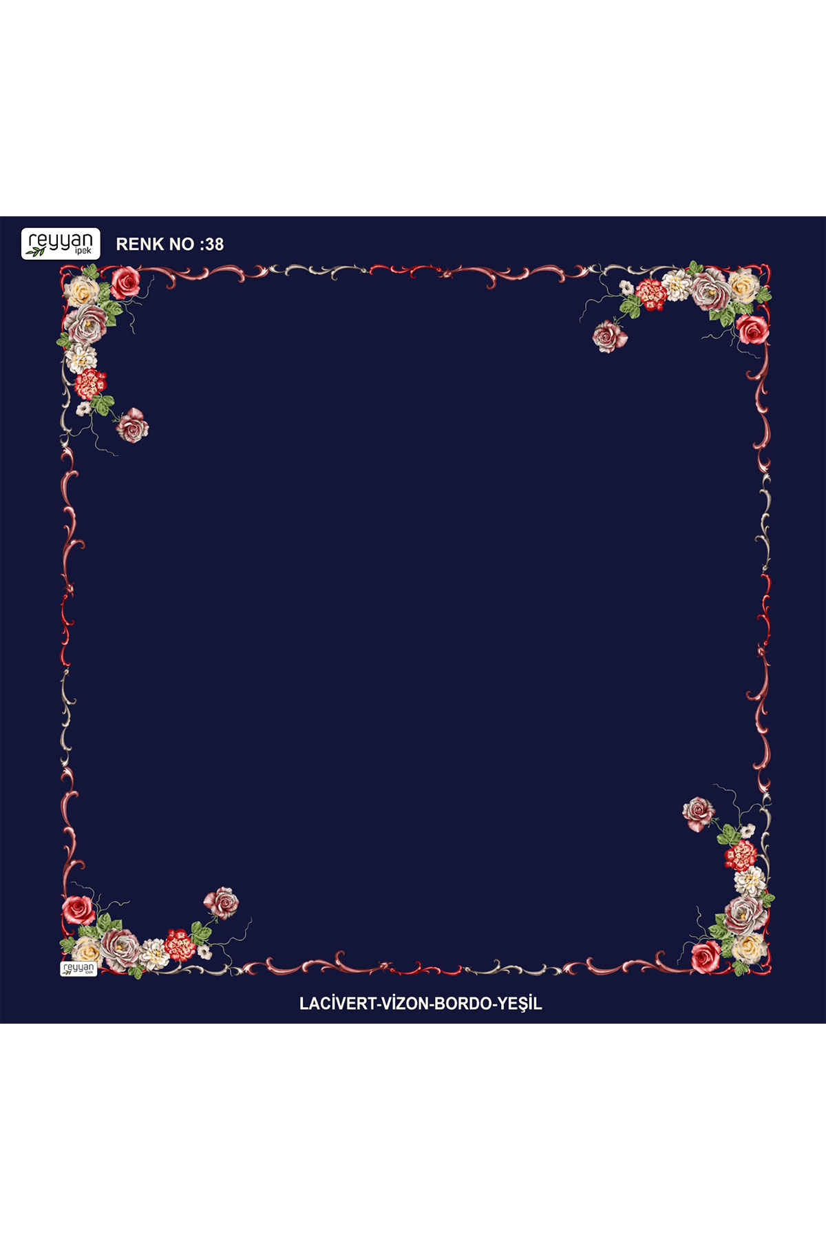 Reyyan Kadın Yazma Desenli 100x100 Cm İçi Boş - Thumbnail