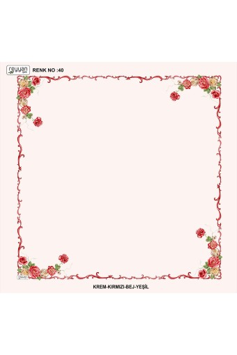 REYYAN - Reyyan Kadın Yazma Desenli 100x100 Cm İçi Boş