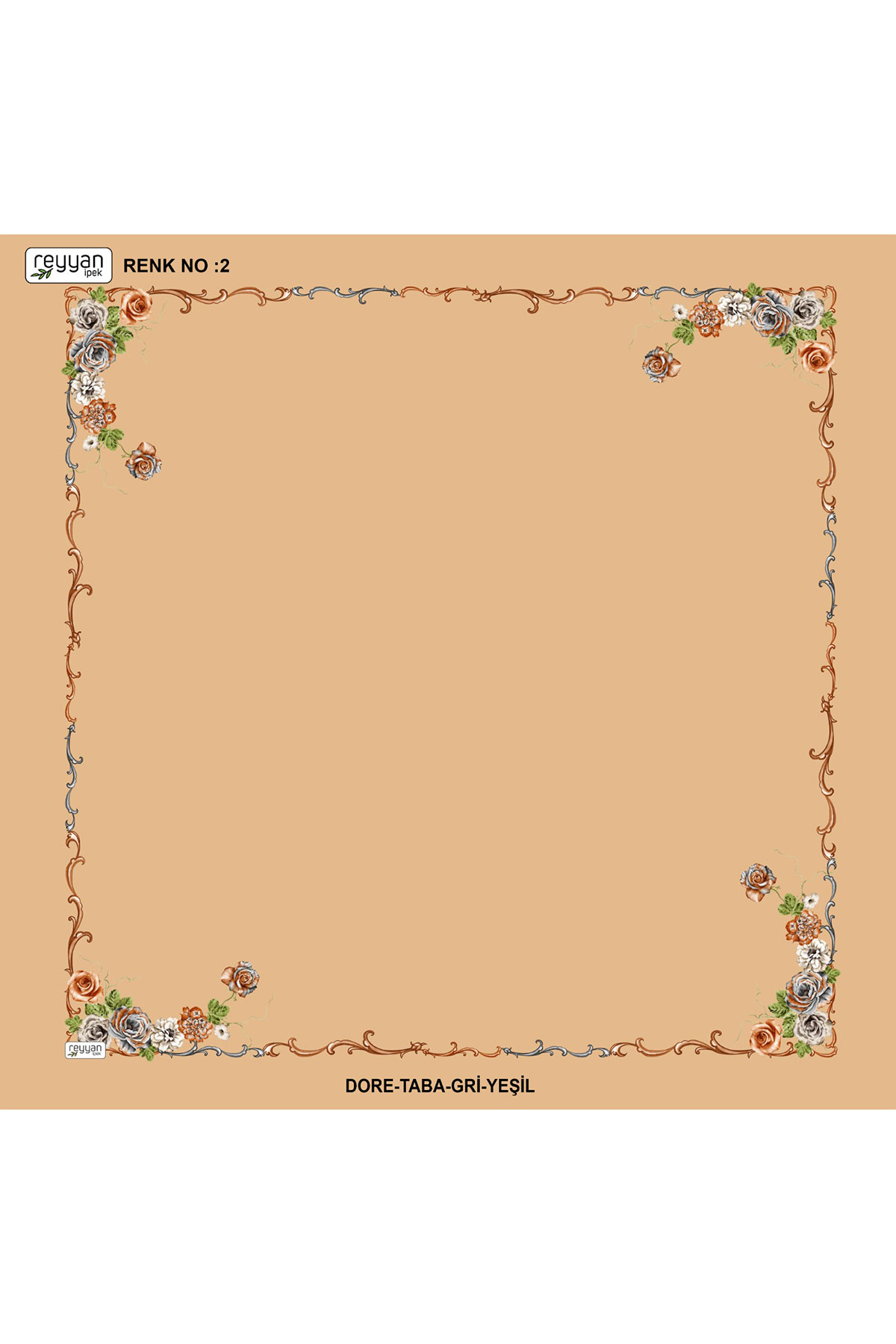 Reyyan Kadın Yazma Desenli 100x100 Cm İçi Boş - Thumbnail