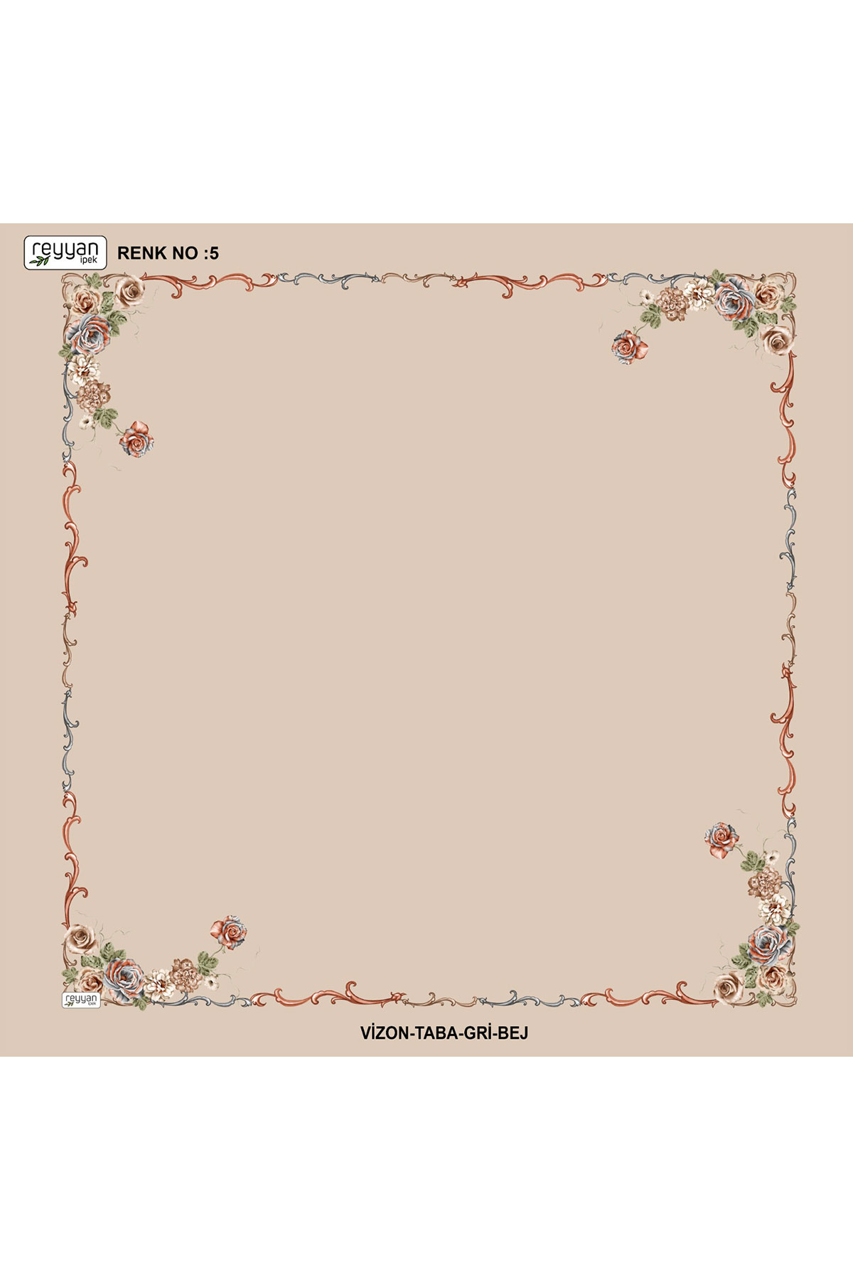 Reyyan Kadın Yazma Desenli 100x100 Cm İçi Boş - Thumbnail