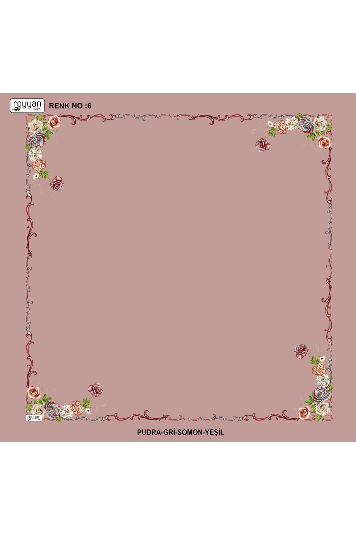 Reyyan Kadın Yazma Desenli 100x100 Cm İçi Boş - Thumbnail