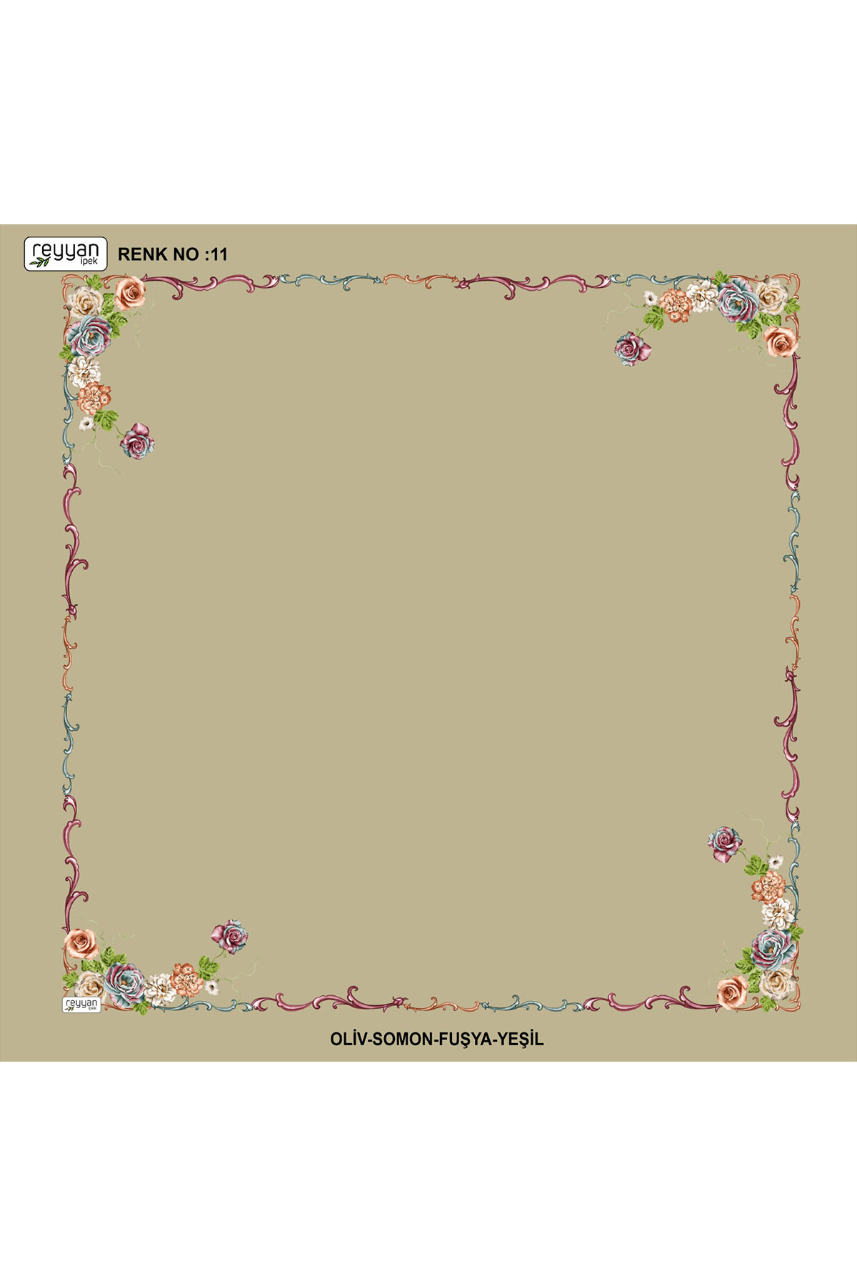 Reyyan Kadın Yazma Desenli 100x100 Cm İçi Boş - Thumbnail