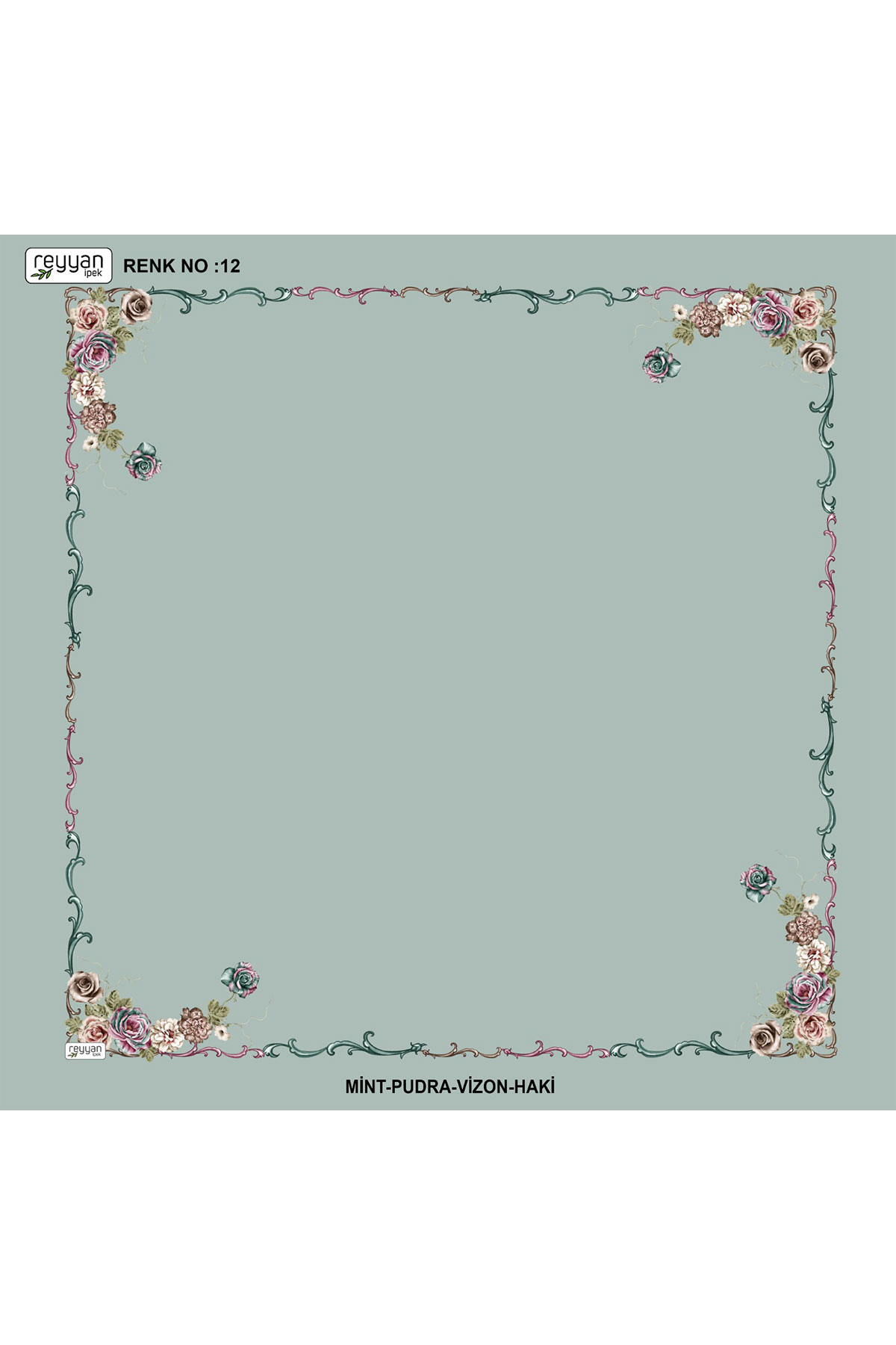 Reyyan Kadın Yazma Desenli 100x100 Cm İçi Boş - Thumbnail