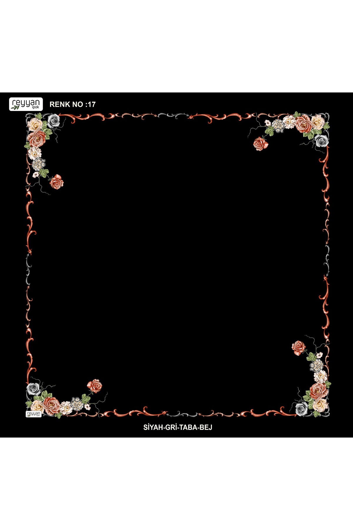 Reyyan Kadın Yazma Desenli 100x100 Cm İçi Boş - Thumbnail