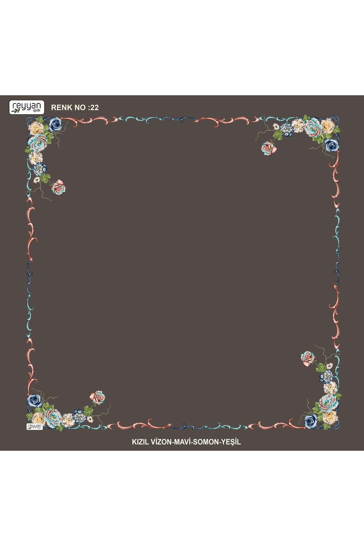 Reyyan Kadın Yazma Desenli 100x100 Cm İçi Boş - Thumbnail