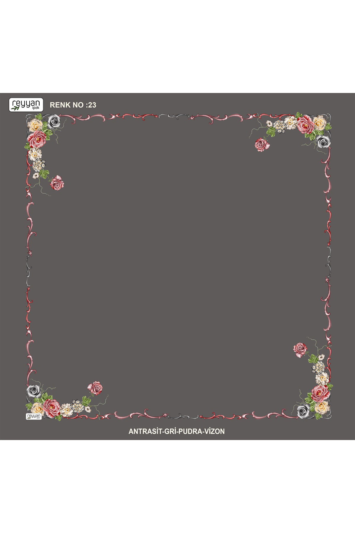 Reyyan Kadın Yazma Desenli 100x100 Cm İçi Boş - Thumbnail