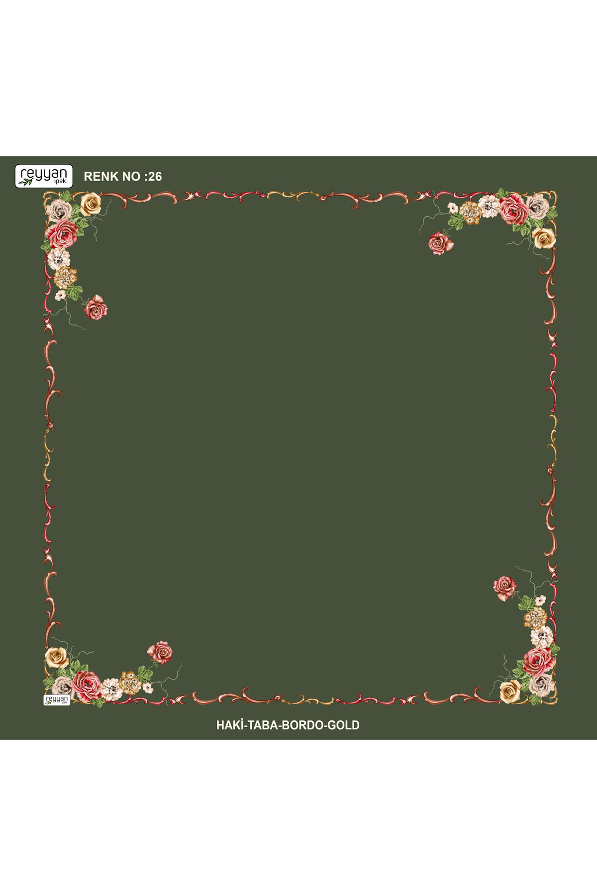 Reyyan Kadın Yazma Desenli 100x100 Cm İçi Boş - Thumbnail