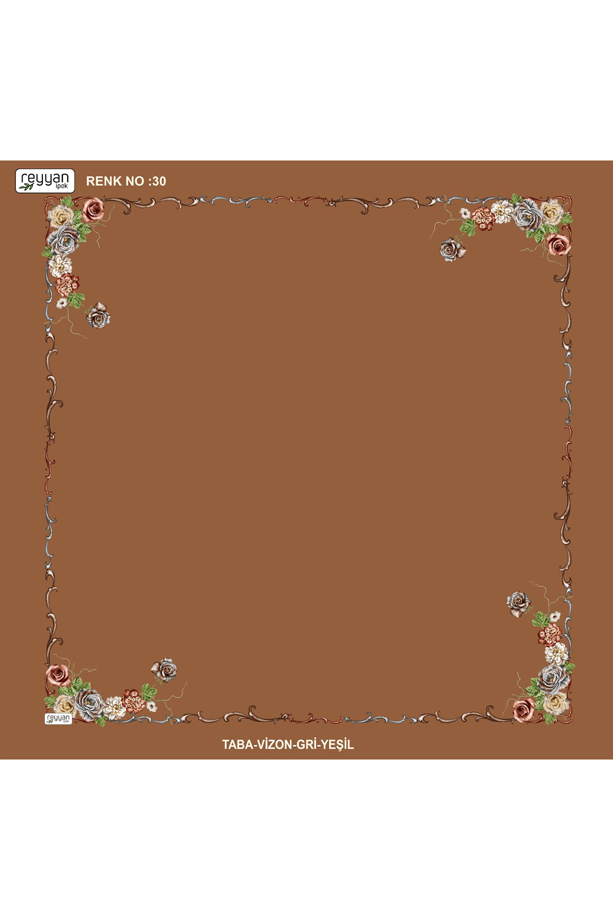 Reyyan Kadın Yazma Desenli 100x100 Cm İçi Boş - Thumbnail