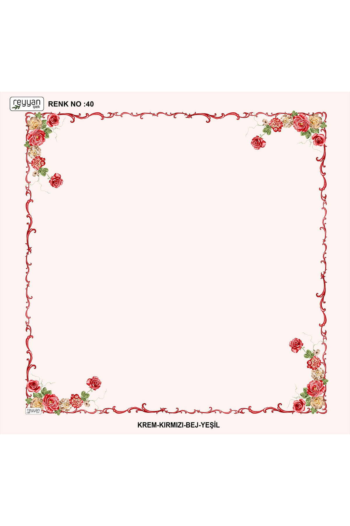 Reyyan Kadın Yazma Desenli 100x100 Cm İçi Boş - Thumbnail