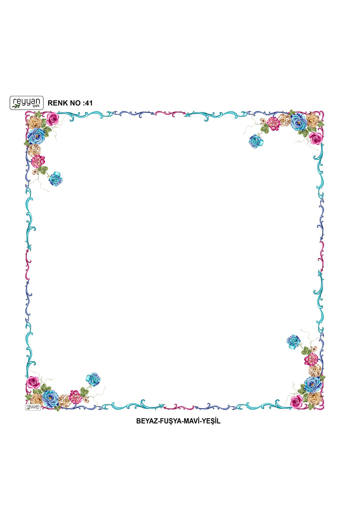 Reyyan Kadın Yazma Desenli 100x100 Cm İçi Boş - Thumbnail