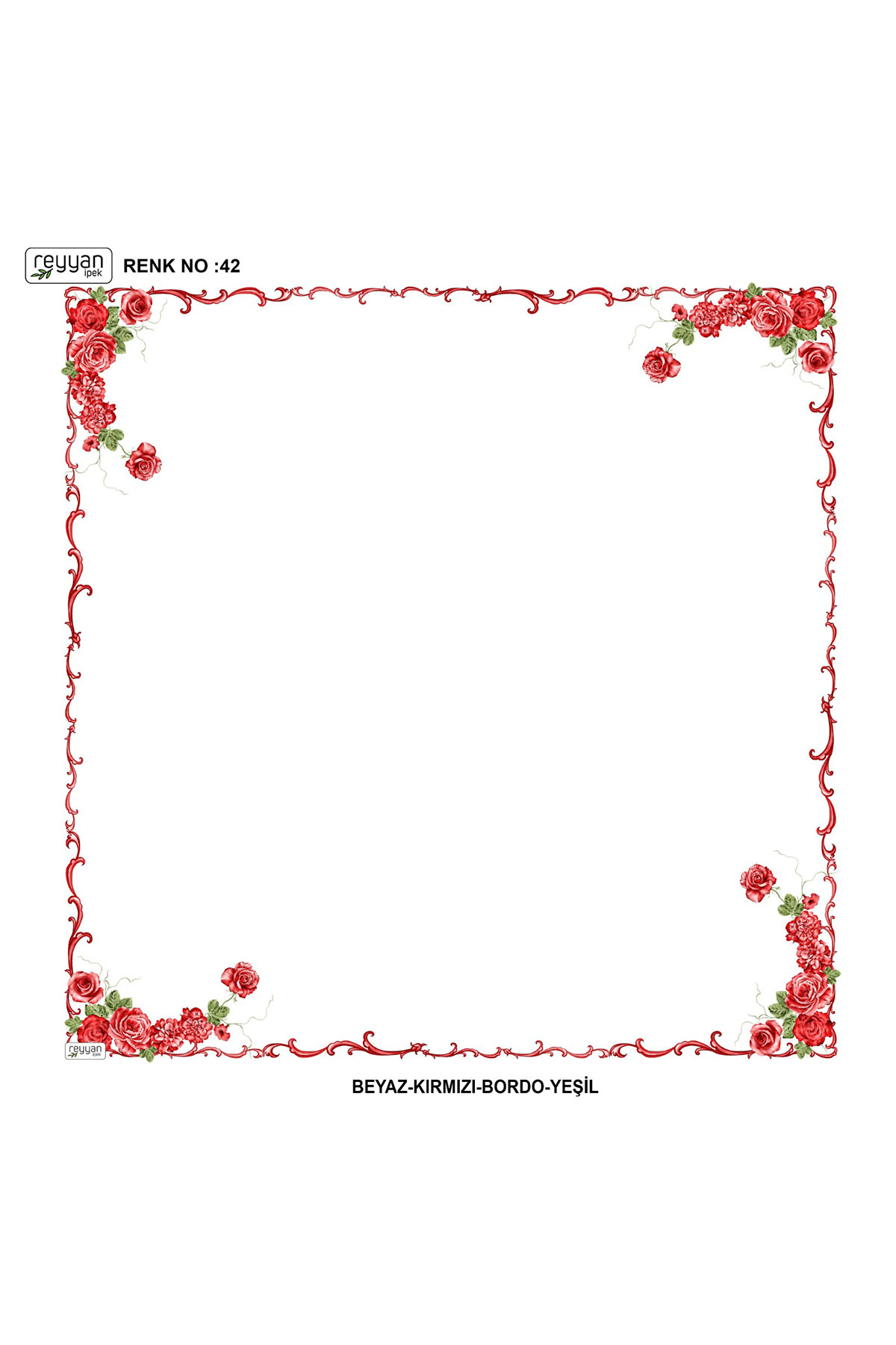 Reyyan Kadın Yazma Desenli 100x100 Cm İçi Boş - Thumbnail