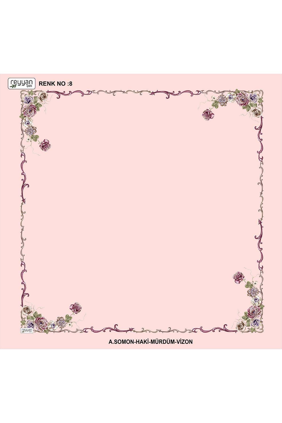 Reyyan Kadın Yazma Desenli 100x100 Cm İçi Boş - Thumbnail