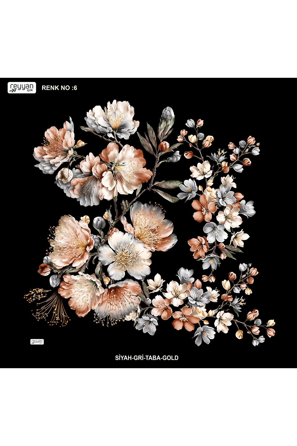 Reyyan Kadın Yazma Desenli 100x100 Cm - Thumbnail