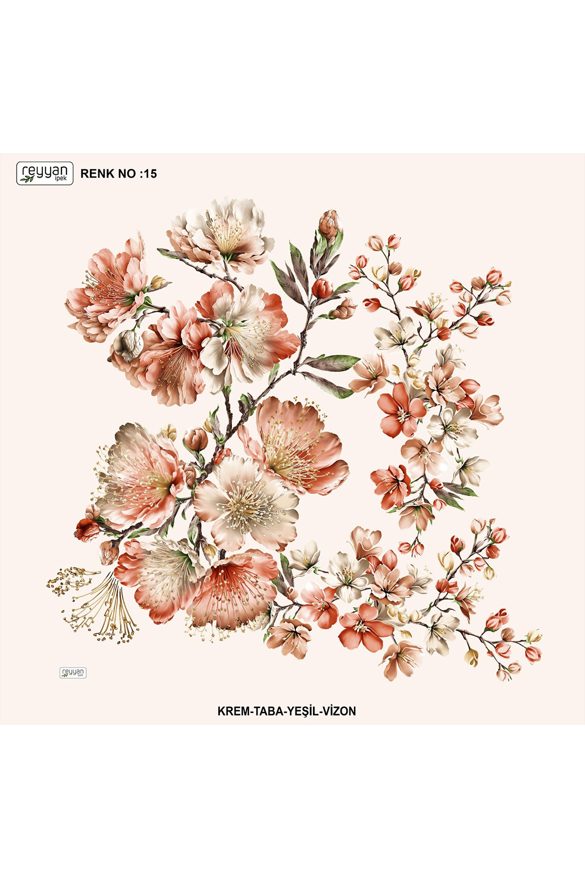 Reyyan Kadın Yazma Desenli 100x100 Cm - Thumbnail