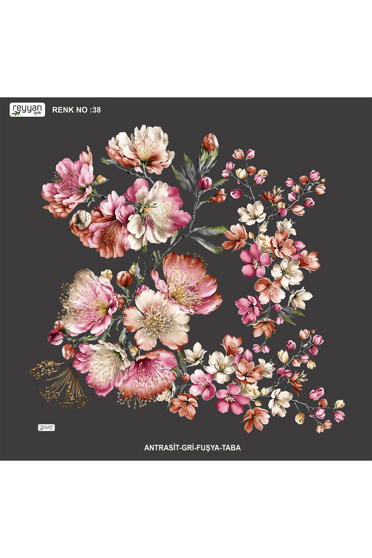 Reyyan Kadın Yazma Desenli 100x100 Cm - Thumbnail